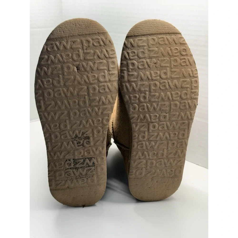 Bearpaw Pawz Julia Boots Womens 8 Chestnut Suede Faux Fur Lined Classic‎